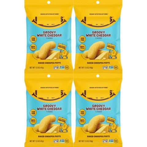 Chickpea Puffs Groovy White Cheddar, 1.5 oz Bags, 4 Pack - Personal Care