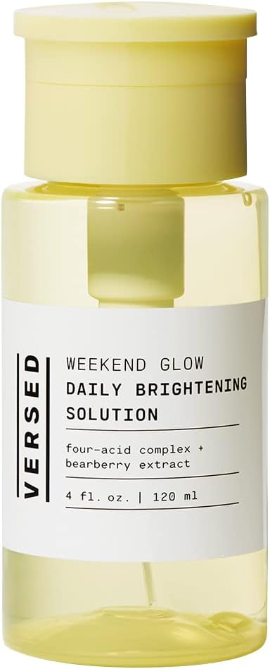 Versed Weekend Glow Daily Brightening AHA Liquid – Gentle Exfoliating Toner with Vitamin C and Botanicals – Helps Visibly Improve Skin Clarity and Tone (V1 Weekend Glow - 4 Fl Oz (Pack of 1))