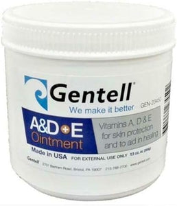 A & D Plus E Ointment, Gentell - 13 Oz. Jar - Medicinal Scent Ointment, Skin Protectant | A+D & E Vitamins First Aid | Seals Out Wetness | Helps Prevent Baby Diaper Rash - Pack of 1