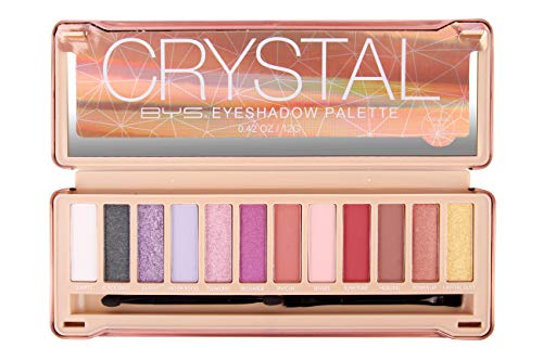 Bys Women's 12-Piece Eye Shadow Palette, Easy Blendable Eye Pigments with Applicator, Crystal - Personal Care