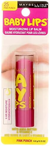Maybelline Baby Lips Moisturizing Lip Balm SPF 20, Pink Punch 0.15 oz (Pack of 5)