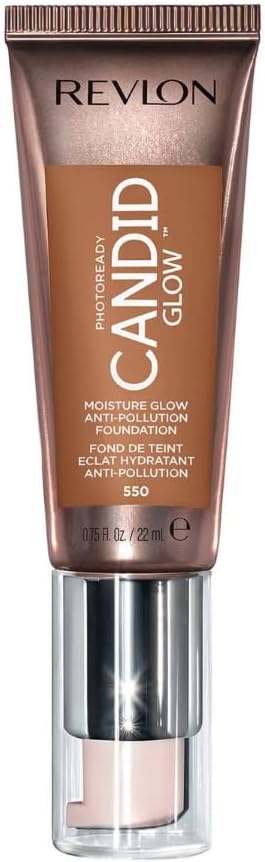 Revlon PhotoReady Candid Glow Moisture Glow Anti-Pollution Foundation with Vitamin E and Prickly Pear Oil, Anti-Blue Light Ingredients, without Parabens, Pthalates, and Fragrances, Mocha, 0.75 oz - Face Makeup - Beauty