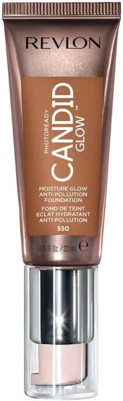 Revlon PhotoReady Candid Glow Moisture Glow Anti-Pollution Foundation with Vitamin E and Prickly Pear Oil, Anti-Blue Light Ingredients, without Parabens, Pthalates, and Fragrances, Mocha, 0.75 oz - Face Makeup - Beauty
