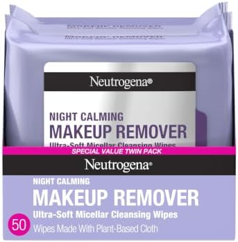 Neutrogena Night Calming Makeup Remover Face Wipes, 2 x 25 ct