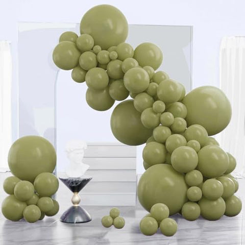 Wholesale PartyWoo Sage Green Balloon Arch Kit 140 Pieces Assorted Sizes (Multi-1901) - Bulk Supply