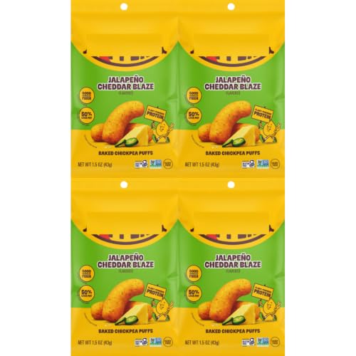 Chickpea Puffs Jalapeno Cheddar Blaze, 1.5 oz, 4 Pack - Personal Care