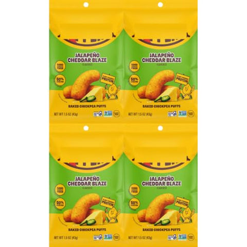 Chickpea Puffs Jalapeno Cheddar Blaze, 1.5 oz, 4 Pack - Personal Care