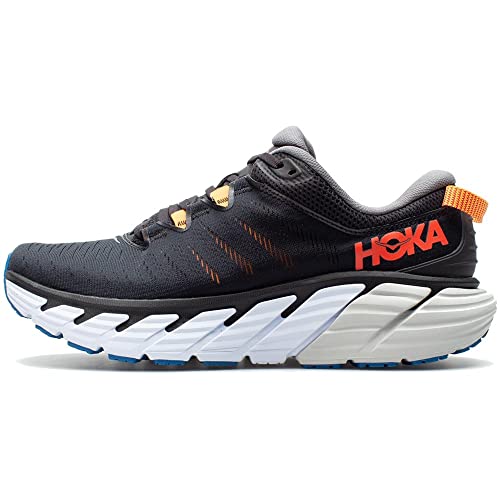 HOKA ONE ONE Mens Gaviota 3 Textile Synthetic Charcoal Gray Ombre Blue Trainers 8.5 US