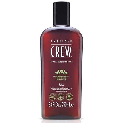 American Crew Shampoo, Conditioner & Body Wash for Men, 3-in-1, Tea Tree Scent, 8.4 Fl Oz - Personal Care