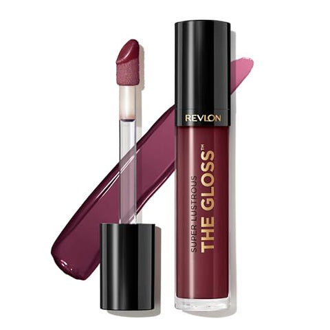 Revlon Super Lustrous Lip Gloss, Non-Sticky, Hydrating, High Shine Finish, 265 Black Cherry, 0.13 oz - Personal Care