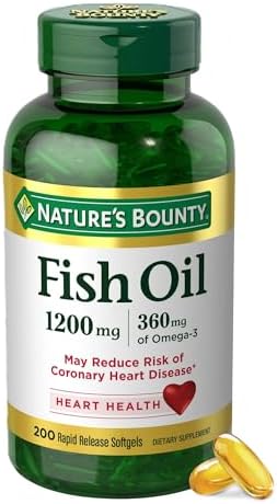 Nature's Bounty Fish Oil 1200 Mg, Omega-3, 200 Softgels (Pack of 1)