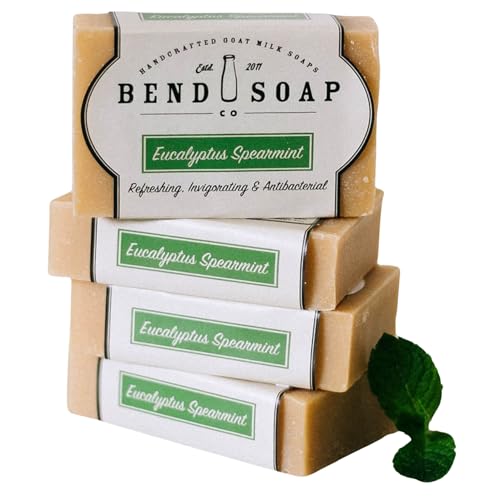 Bend Soap Company Eucalyptus Spearmint Goat Milk Soap , Refreshing Mint Bar Soap, Handmade Natural Soap for Men & Women, 4.5 oz Bars - Personal Care