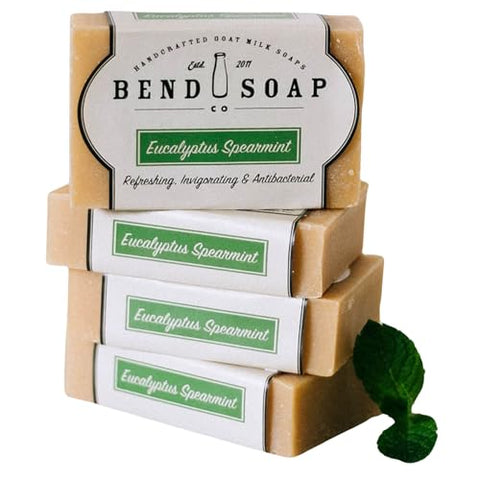Bend Soap Company Eucalyptus Spearmint Goat Milk Soap , Refreshing Mint Bar Soap, Handmade Natural Soap for Men & Women, 4.5 oz Bars - Personal Care