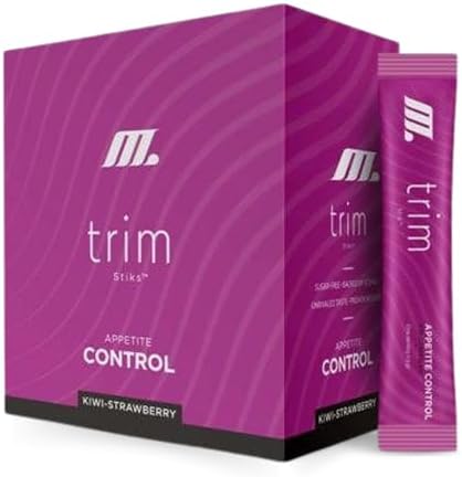 Youngevity Official Trim Stiks - Kiwi-Strawberry - Support Energy & Focus with Mood Boost - Bioperine & Theobromine Energy Powder - Appetite Support (30 Sticks)