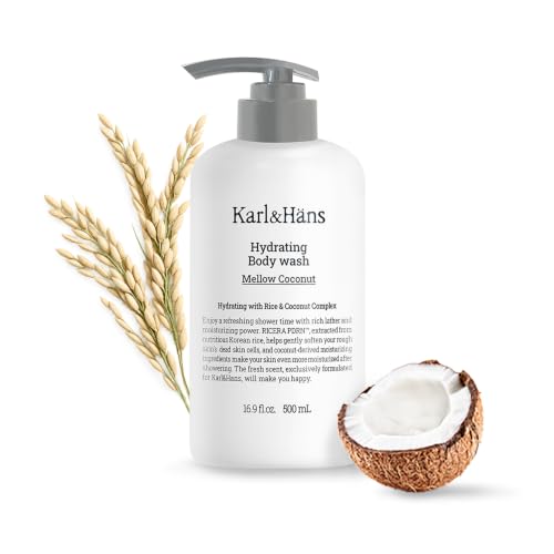 Karl&Hans Body Wash, Korean Rice PDRN & Ceramide, 16.9fl oz Coconut - Personal Care