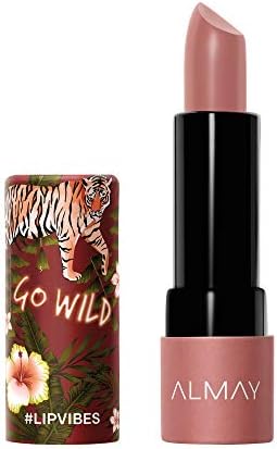 Almay Lip Vibes Lipstick with Vitamin E Oil & Shea Butter, Matte Cream Finish, Hypoallergenic, Go Wild, 0.14 Oz