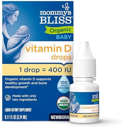 Mommy's Bliss Organic Baby Vitamin D Drops, No Artificial Color, 0.11 Fl Oz