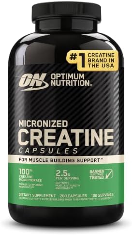 Optimum Nutrition Micronized Creatine Monohydrate Capsules, 200 Ct - Personal Care