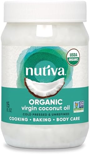 Nutiva Organic, Cold-Pressed, Unrefined, Virgin Coconut Oil from Fresh, non-GMO, Sustainably Farmed Coconuts, 15-ounce - Personal Care