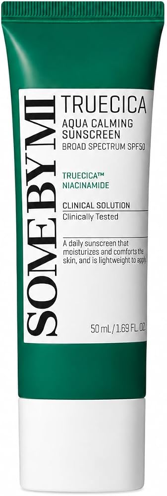 Some BY MI Truecica Aqua Calming Sunscreen SPF 50+ PA++++ 1.69 fl oz – Lightweight Chemical Sunscreen Hydrating Face Sunscreen No White Cast Korean Skincare