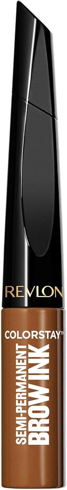 Revlon ColorStay 5-in-1 Semi-Permanent Brow Ink with Spoolie Brush, Waterproof, Transfer-Proof, Eyebrow Makeup, Easy to Remove, 351 Warm Brown Ink, 0.09 fl oz