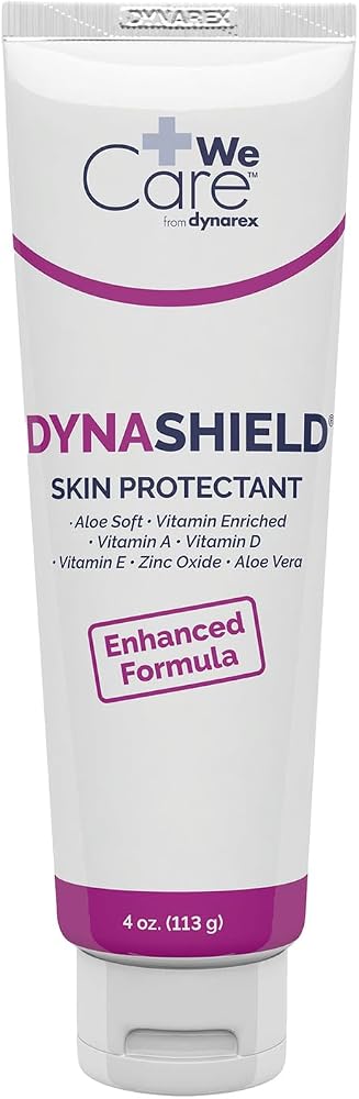 Dynarex DynaShield Skin Protectant Barrier Cream - Zinc Oxide Cream with Vitamins A, D, E, Aloe Vera - Protect and Treat Minor Wounds and Dry Skin - 4 oz. Tube, 1 Count