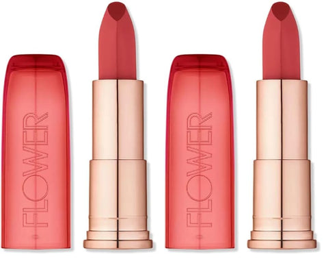 FLOWER BEAUTY By Drew Barrymore Perfect Pout Moisturizing Lipstick - Soothes Lips + Hydrates - Creamy Lip Tint + Natural Looking Shine + Buildable Color - Cruelty-Free + Vegan (Rose Petal)