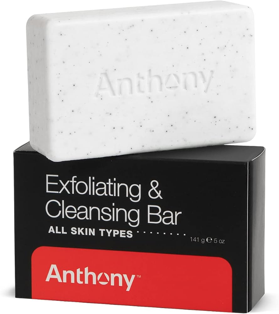 Anthony Men's Exfoliating Soap Bar, Grapefruit Scent, 5 Oz - Contains Cucumber Extract, Jojoba, Shea Butter, Squalane & Coconut Oils for Moisturizing & Exfoliating Body Skin