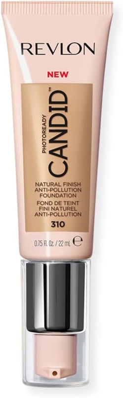 Revlon PhotoReady Candid Natural Finish Foundation, with Anti-Pollution, Antioxidant, Anti-Blue Light Ingredients, 310 Butterscotch, 0.75 fl. oz. - Face Makeup - Beauty