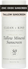 Organic Beef Tallow Sunscreen SPF 50 Zinc Oxide Unscented - Personal Care