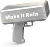 Make Rain Money Toy Gun Silver Automatic Money Gun Prop Party Shooter Gun for Weddings Birthdays Christmas New Year Night Club Fun Party Surprise Gifts