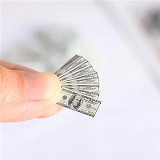 1:12 Dollhouse Miniature Scene Model Mini 200 Pieces Dollar Bills Set (Multicolored)