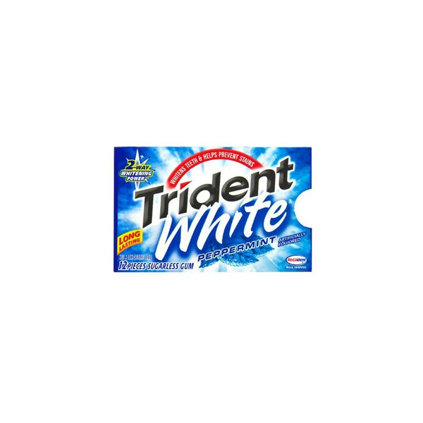 Trident White Gum, Peppermint, 12-Piece Packages (Pack of 12)