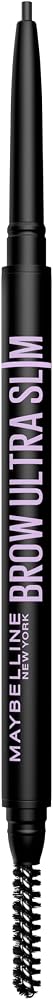 Maybelline Express Brow Ultra Slim Eyebrow Makeup, Brow Pencil with Precision Tip and Spoolie for Defined Eyebrows, Black, 1 Count