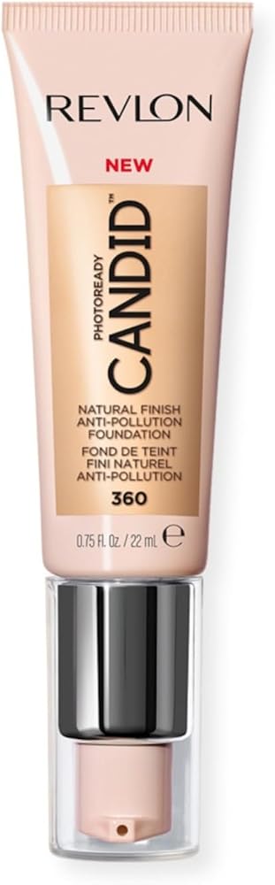 Revlon PhotoReady Candid Natural Finish Foundation, with Anti-Pollution, Antioxidant, Anti-Blue Light Ingredients, 360 Cashew, 0.75 fl. oz. - Face Makeup - Beauty