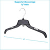 Sswbasics 17 inch Break-Resistant Black Plastic Dress Hangers - | Molded from K-Resin to w - Image 5