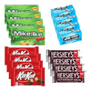 Big TOP DEALS USA 16 Count Candy Variety Pack, 4 Each Mike and Ike Original Fruits, Now and Later Blue Raspberry, Kit Kat, Hershey's Milk Chocolate - Individually Wrapped, Fruity Chewy Candy