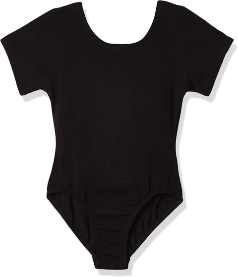 Jacques Moret Little Girls' Dance Short Sleeve Basic Leotard, Black, X-Small