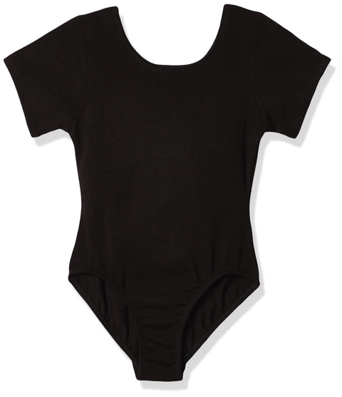 Jacques Moret Little Girls' Dance Short Sleeve Basic Leotard, Black, X-Small - Personal Care