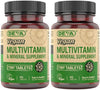 DEVA Tiny Tablets Vegan Multivitamin for Women & Men 2-Pack with Iron, Vitamin C, E, B Com - Image 1