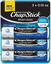 ChapStick Moisturizer Original Lip Balm Tubes, SPF 15 and Skin Protectant - 0.15 Oz (Pack of 3)