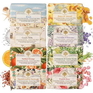 Wavertree & London Assorted Favorites Bathing Natural Soap Bars (Pack of 8) - Personal Care