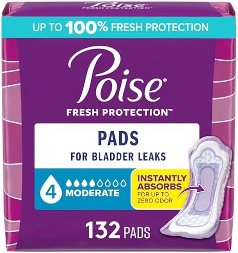 Poise Incontinence Pads for Women, 4 Drop, 132 ct - Personal Care