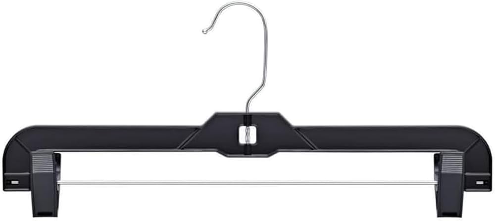 Bigtopdealsusa 14-Inch Black Plastic Pant and Skirt Hangers with Adjustable Clips, 360-Degree Swivel Hook - Personal Care