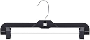 Bigtopdealsusa 14-Inch Black Plastic Pant and Skirt Hangers with Adjustable Clips, 360-Degree Swivel Hook - Personal Care
