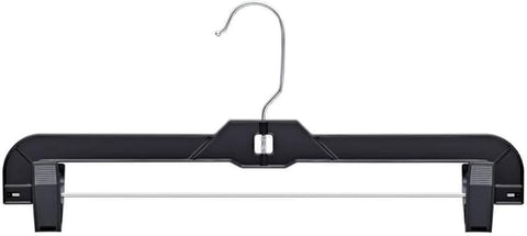 Bigtopdealsusa 14-Inch Black Plastic Pants and Skirt Hangers with Adjustable Clips, 40 Pack, Durable Closet Organization Hangers - Personal Care