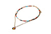 Charming Charlie 2-Layered Multicolor Beaded and Chain Link Necklace with Colorful Flower Pendant - Women's Stylish Layered Necklaces for a Fashionable Look.