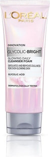 L'Oreal Paris Glycolic Bright Daily Foaming Face Cleanser, 100ml | Glycolic Acid Face Wash for Dull Skin | Daily Glowing Facial Cleanser - Personal Care