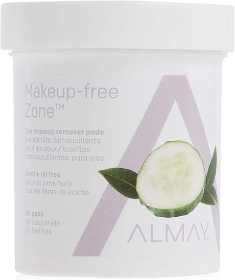 Almay Oil Free Gentle Eye Makeup Remover Pads , Oil Free Micellar, Hypoallergenic, Cruelty Free, Fragrance Free, Ophthalmologist Tested, 80 Pads ( Packaging May Vary )