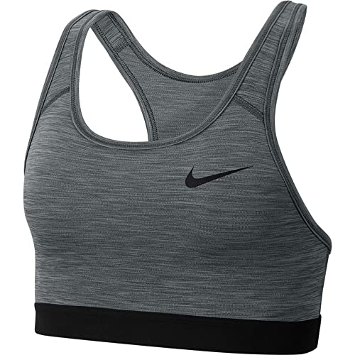 Nike Women's Medium Support Non Padded Sports Bra with Band, Smoke Grey/Pure/(Black), X-Large